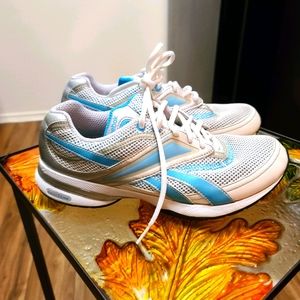 Turquoise and Silver Reeboks